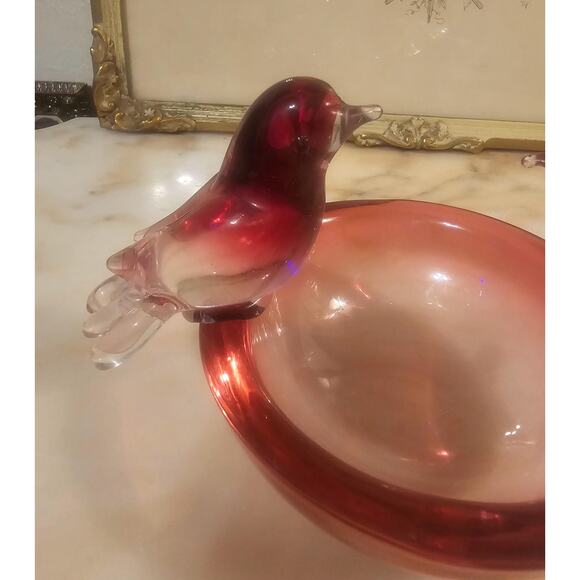 Murano Art Glass Bird Bath Produced By Salviati - Picture 6 of 6